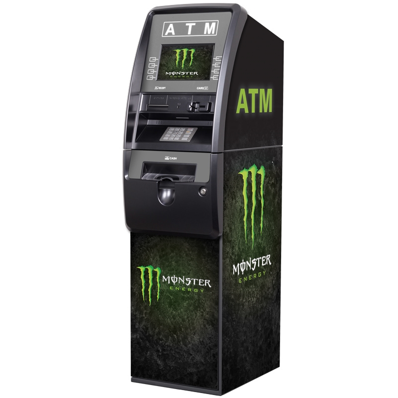 genmega ATM branded with monster logo